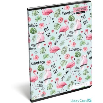 Flamingós kockás füzet - A4 - 87-32 - Lollipop Funmingo