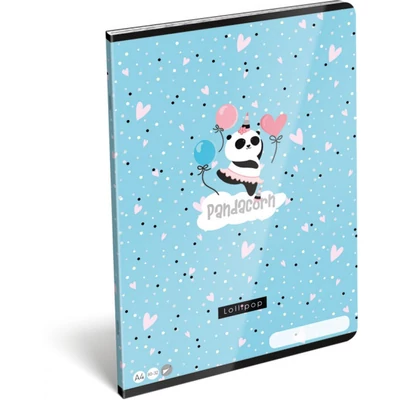 Panda-unikornisos sima füzet - A4 - 80-32 - Lollipop Pandacorn