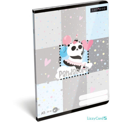 Panda-unikornisos sima füzet - A5 - 20-32 - Lollipop Pandacorn