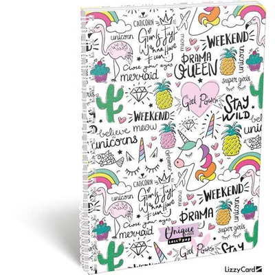 Unikornisos kockás spirálfüzet - A4 - Lollipop Uniqueorn