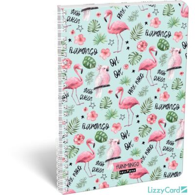 Flamingós kockás spirálfüzet - A4 - Lollipop Funmingo