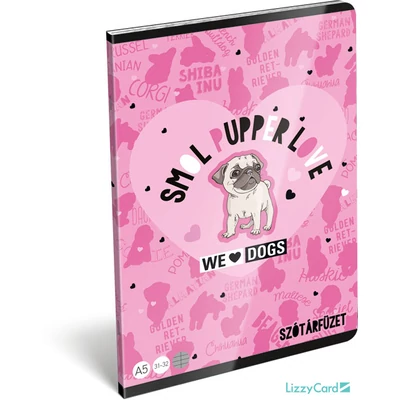 Kutyás szótár A5 füzet - We love dogs Blue