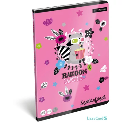 Mosómacis szótár A5 füzet - Lollipop Raccoon