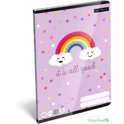 Happy Rainbow vonalas füzet - Lollipop It's all Good - A5 - 2. osztályos / 16-32