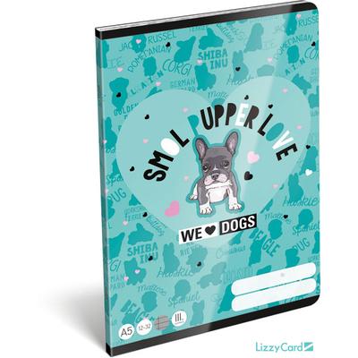 Kutyás vonalas füzet - We love dogs Blue - A5 - 3. osztályos / 12-32