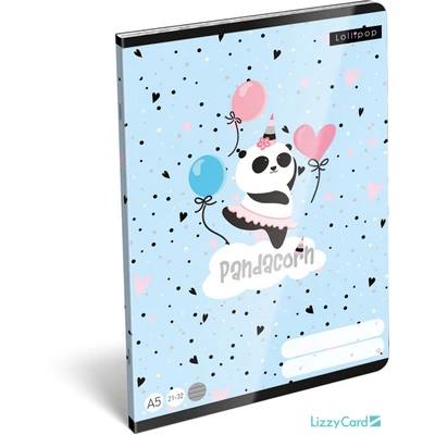 Panda-unikornisos vonalas A5 füzet 21-32 - Lollipop pandacorn