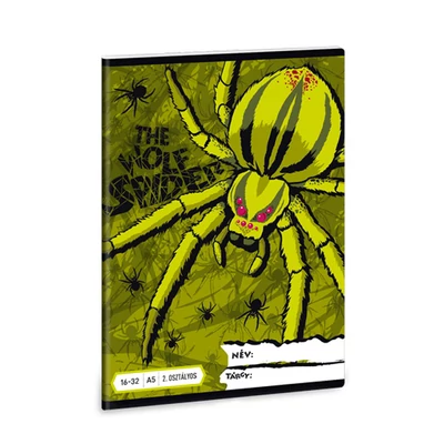 Pókos vonalas füzet - The Wolf Spider - A5 - 2. osztályos / 16-32
