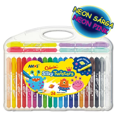 Aquarellkréta 3in1 - AMOS Twister Colorix 24 db/készlet - zsírkréta-pasztell-vízfesték