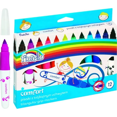 Filctoll készlet - Fiorello Comfort - vastag háromszögletű - 12 szín