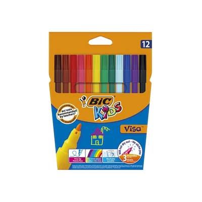 Filctoll készlet - BIC Kids Visa 880 - 12 szín