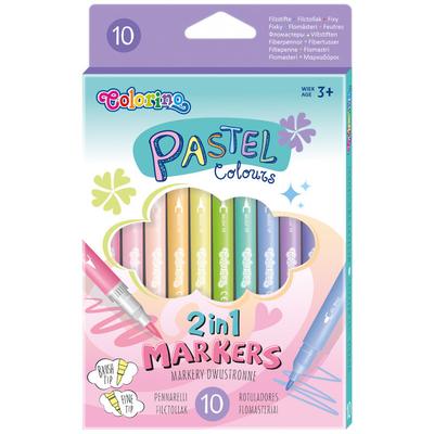 Pasztell filctoll készlet Colorino Pastel normál és ecsetvégű 10 szín