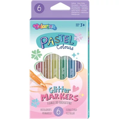 Csillámos filctoll készlet - Colorino Glitter -  6 szín