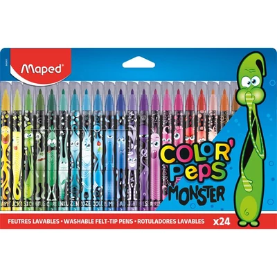 Filctoll készlet Maped Color Peps - 2,8 mm vonalvastagság - 24 szín - Monster
