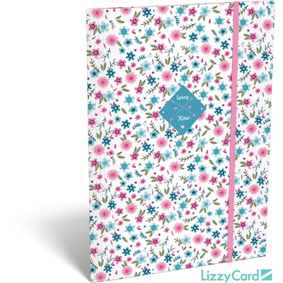 Virágos A4 gumis mappa - Kis bagoly Flower White