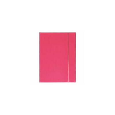 Gumis mappa A4 - egyszínű lakkozott karton 600gr - fluo pink