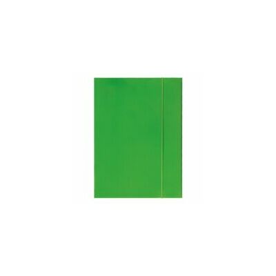 Gumis mappa A4 - egyszínű lakkozott karton 600gr - fluo zöld