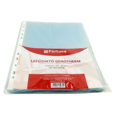 Genotherm lefűzhető - A4 80 mikron víztiszta - 100 db/csomag - Fortuna