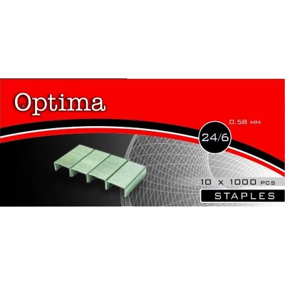 Tűzőkapocs 24/6 - Optima - 1000 db/csomag
