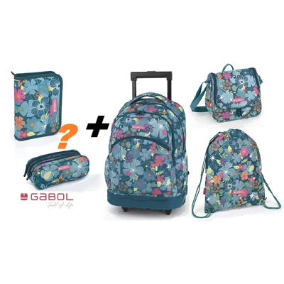 Gabol Aloha prémium ergonómikus gurulós iskolatáska szett - 5 részes