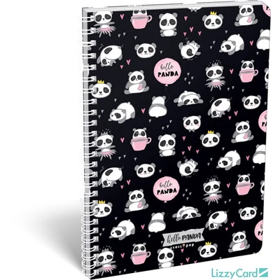 Pandás vonalas spirálfüzet - A4 - Lollipop Hello Panda