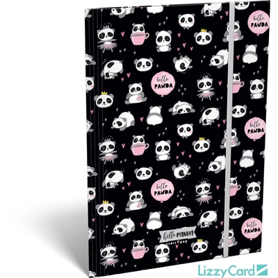 Pandás A4 gumis mappa - Lollipop Hello Panda