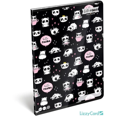 Pandás kockás füzet A4 Lollipop Hello Panda