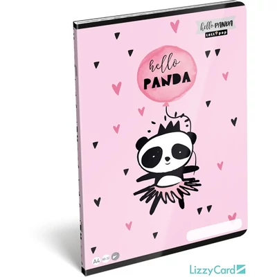 Pandás sima füzet A4 Lollipop Hello Panda