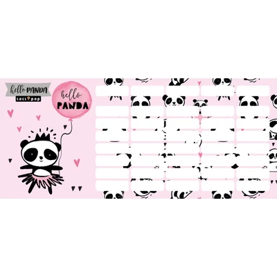 Pandás mini méretű órarend Lollipop Hello Panda