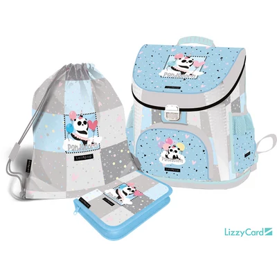 Panda-unikornisos prémium merevfalú ergonómikus iskolatáska szett - Lollipop Pandacorn