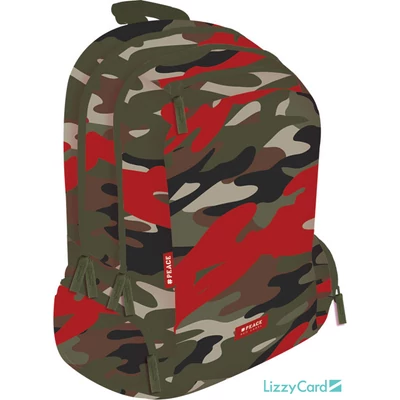 Terepmintás Teen+ hátizsák iskolatáska - Peace Red Label