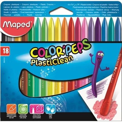Maped Color Peps PlastiClean zsírkréta 18 szín