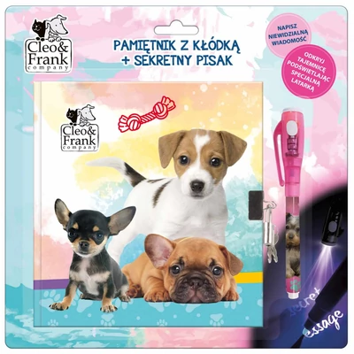 Kutyás napló lakattal - Cleo and Frank - UV tollal titkosíráshoz