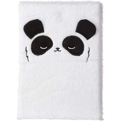 Pandás napló plüss borítóval - A5 - Fluffies vonalas notesz