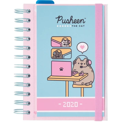Pusheen cicás napi tervező 2020 - keményfedelű gumis határidőnapló