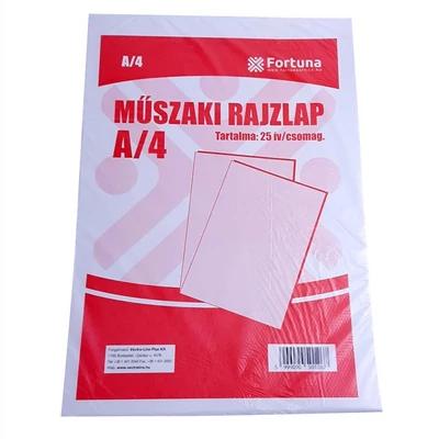 Műszaki rajzlap A4 - Fortuna famentes - 25 db/csomag