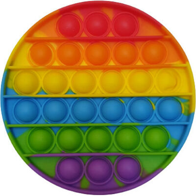 Pop it fidget stresszoldó játék - Rainbow - kerek