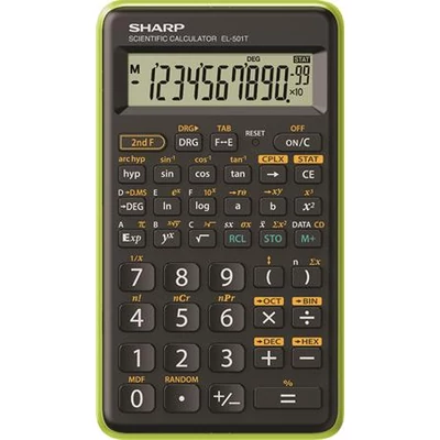 Tudományos számológép - 146 funkciós - SHARP EL-501TB fekete-zöld