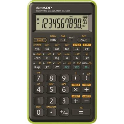 Tudományos számológép - 146 funkciós - SHARP EL-501TB fekete-zöld