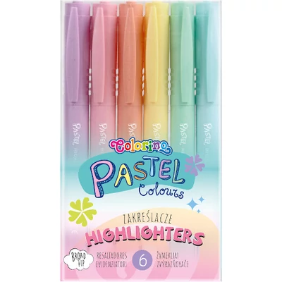 Szövegkiemelő készlet - Colorino Pastel - 6 pasztell szín/csomag