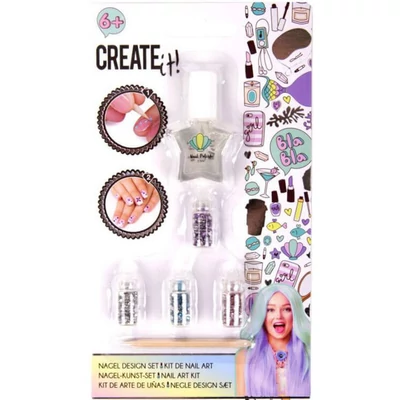 Körömdíszítő szett strasszkövekkel - átlátszó körömlakk és 4 féle strasszkő - Create it!