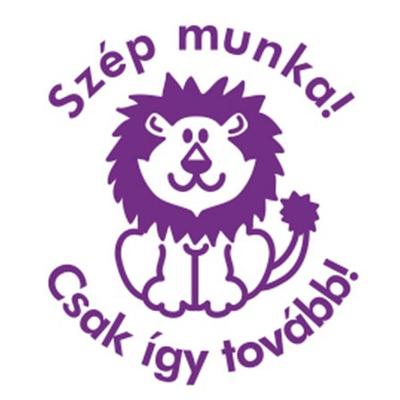 Motivációs jutalmazó bélyegző - Szép munka, csak így tovább! - oroszlános