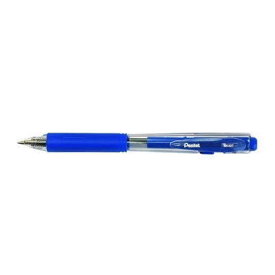 Pentel nyomógombos golyóstoll - 0,35 mm háromszög fogózóna - kék