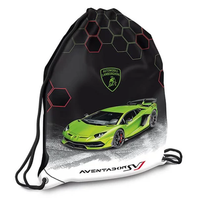 Lamborghini tornazsák - zöld sportkocsi