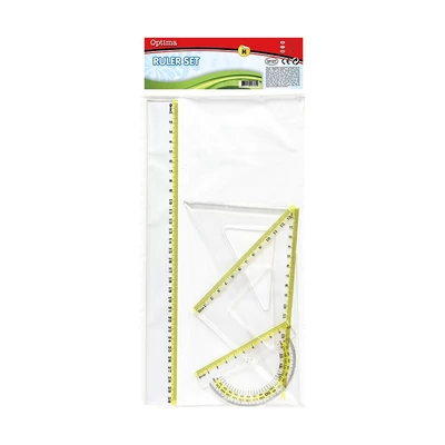 Vonalzó készlet - 4 db-os 30 cm műanyag - Optima