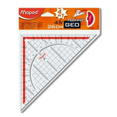 Vonalzó - geometrikus szögmérő 45 fokos 26 cm - Maped Geotechnic