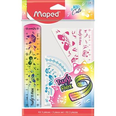 Műanyag vonalzó készlet - törhetetlen 3 darabos - Maped Mini Cute Twist 'n Flex