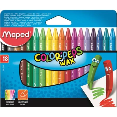 Maped Color Peps Wax háromszögletű zsírkréta 18 szín