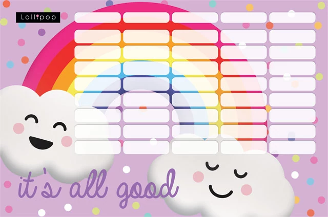 Happy Rainbow nagy órarend - Lollipop It's all good