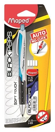 Maped Black Peps töltőceruza - nyomósirón 0,5 mm ajándék grafitbéllel és radírral - kék