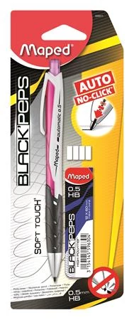 Maped Black Peps töltőceruza - nyomósirón 0,5 mm ajándék grafitbéllel és radírral - rózsaszín